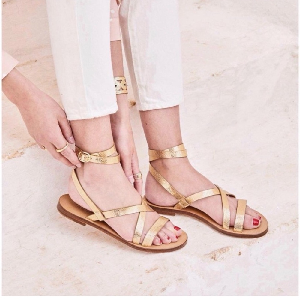 Sezane Gold Helene Sandals